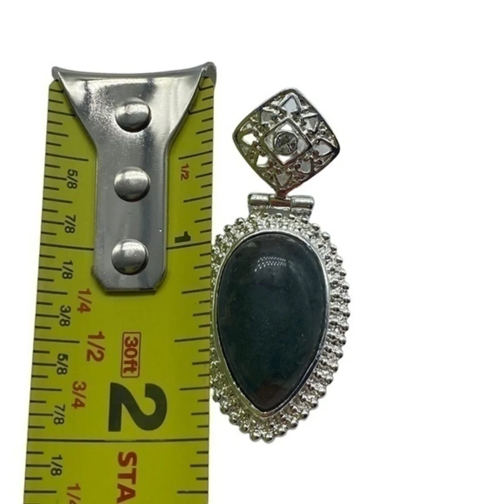 Ocean Jasper Gemstone Sterling Silver 925 Pendant 2in